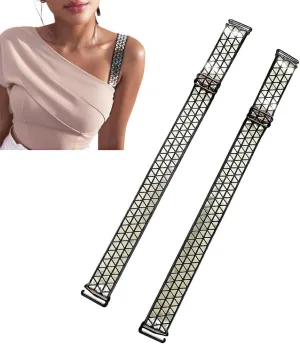 Decorative Bra Straps,Sparkle Silver Wide Bra Straps Replacement,Lingerie Straps for Party Dress