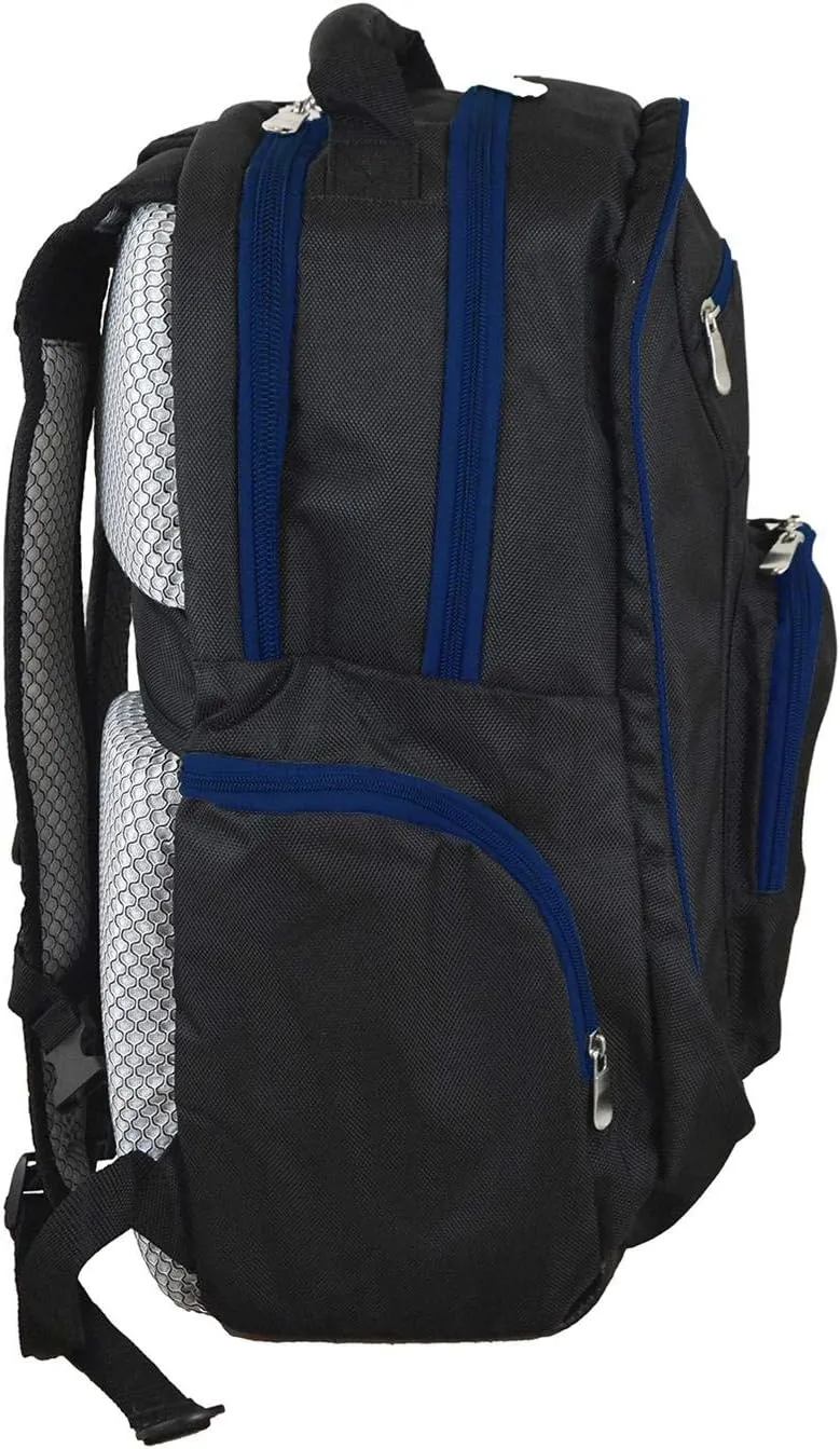 Denco Team USA Olympics Colored Trim Premium Laptop Backpack, 19-inches, Black