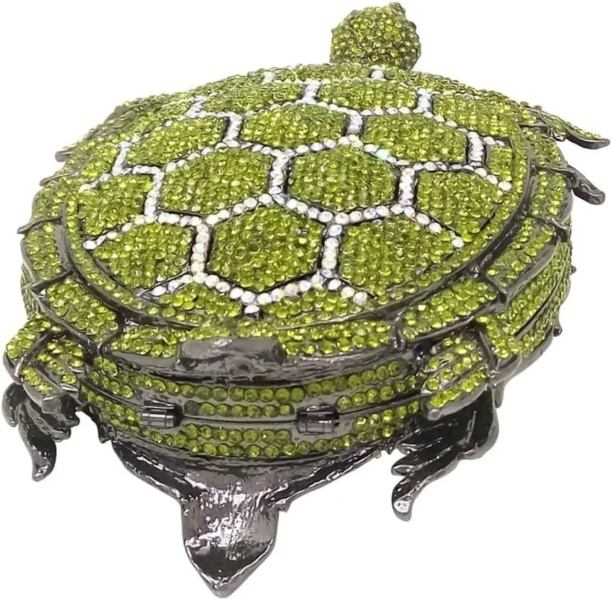 DJBM Chic Turtle Rhinestone Clutch Sparkle Women Crystal Evening Bags for Wedding Party Animal Diamond Minaudiere Handbag