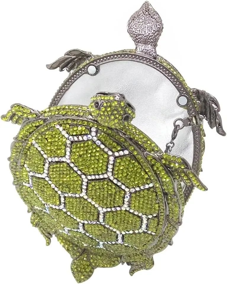 DJBM Chic Turtle Rhinestone Clutch Sparkle Women Crystal Evening Bags for Wedding Party Animal Diamond Minaudiere Handbag
