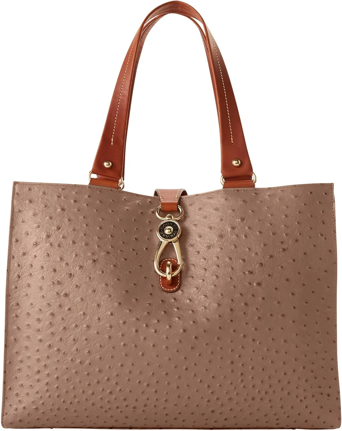 Dooney & Bourke Handbag, Ostrich Large Logo Lock Tote