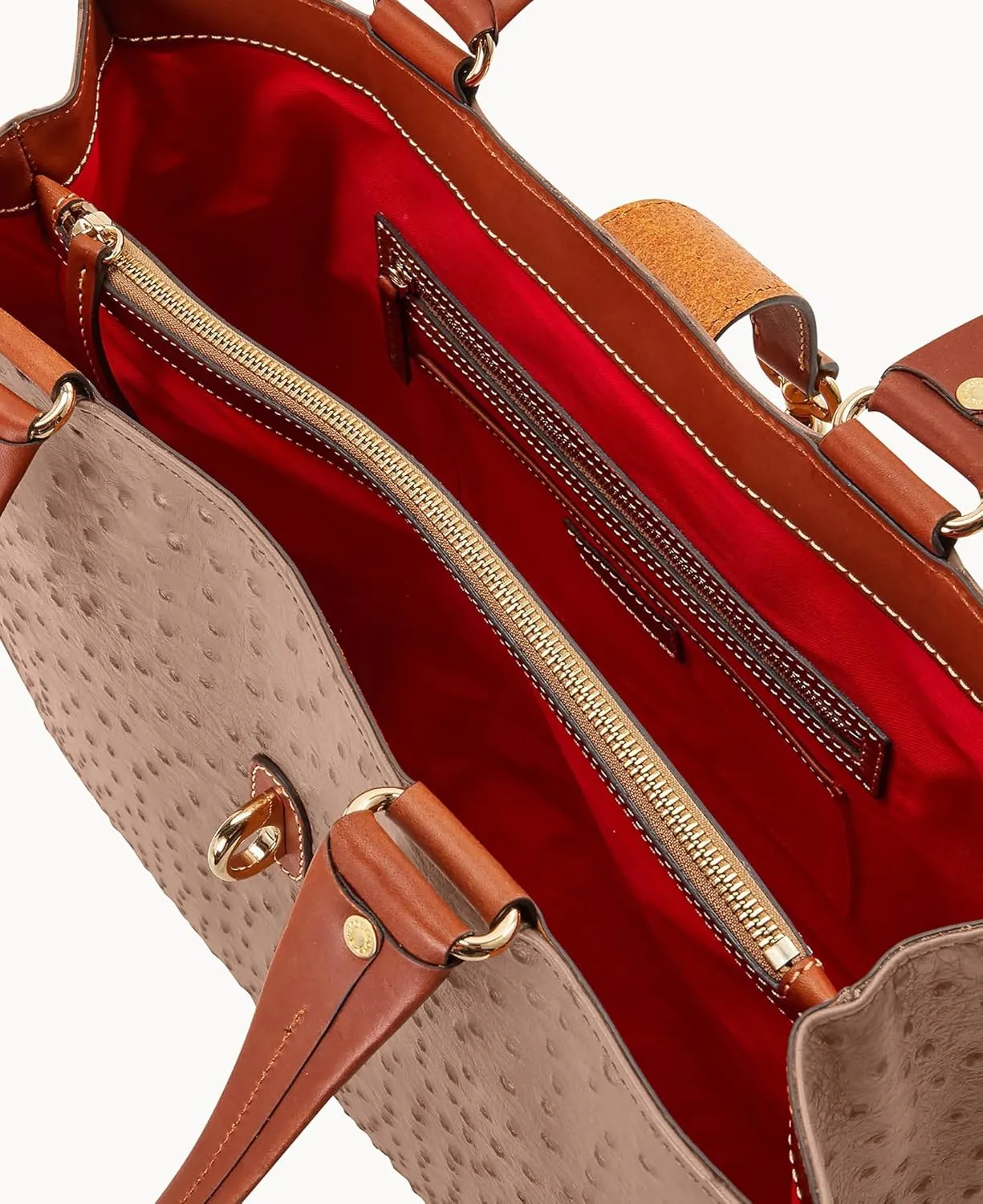 Dooney & Bourke Handbag, Ostrich Large Logo Lock Tote