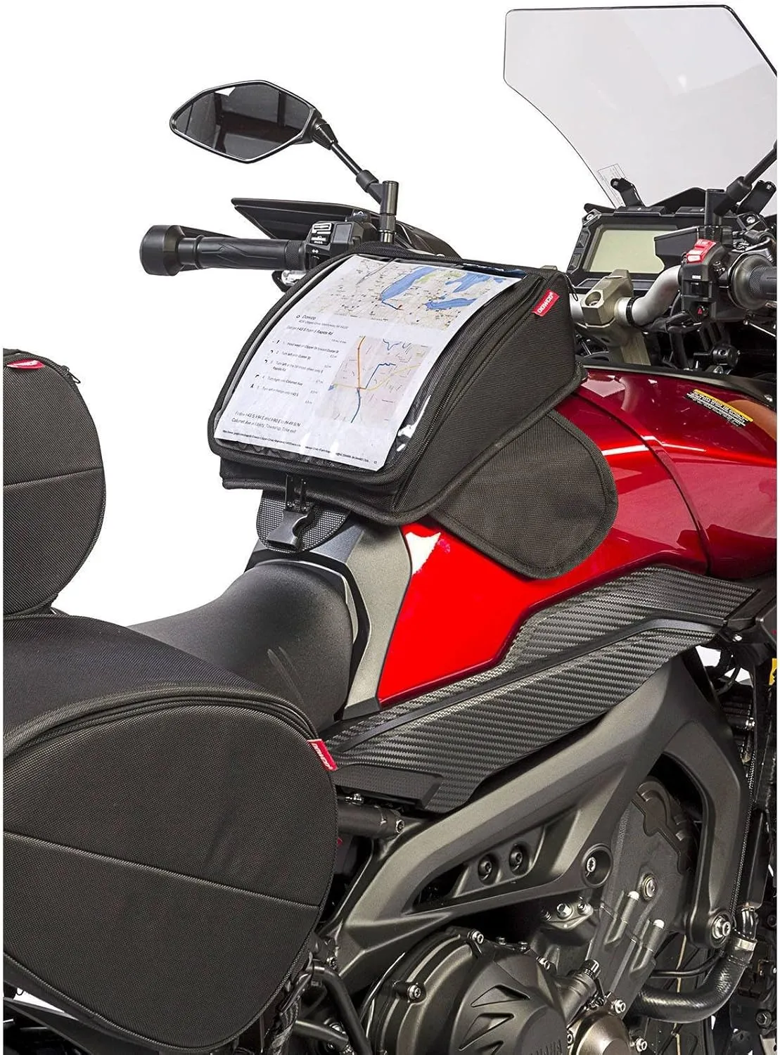 Dowco Rally Pack 50106-00 Water Resistant Magnetic Motorcycle Tank Bag with Window: Black, Universal Fit, 11 Liter Capacity