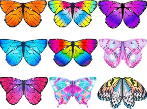 D.Q.Z Girls Fairy-Butterfly-Wings Costumes Bulk for Toddler Kids-Dress Up, 9 Pack Butterfly Toys for Party Favors