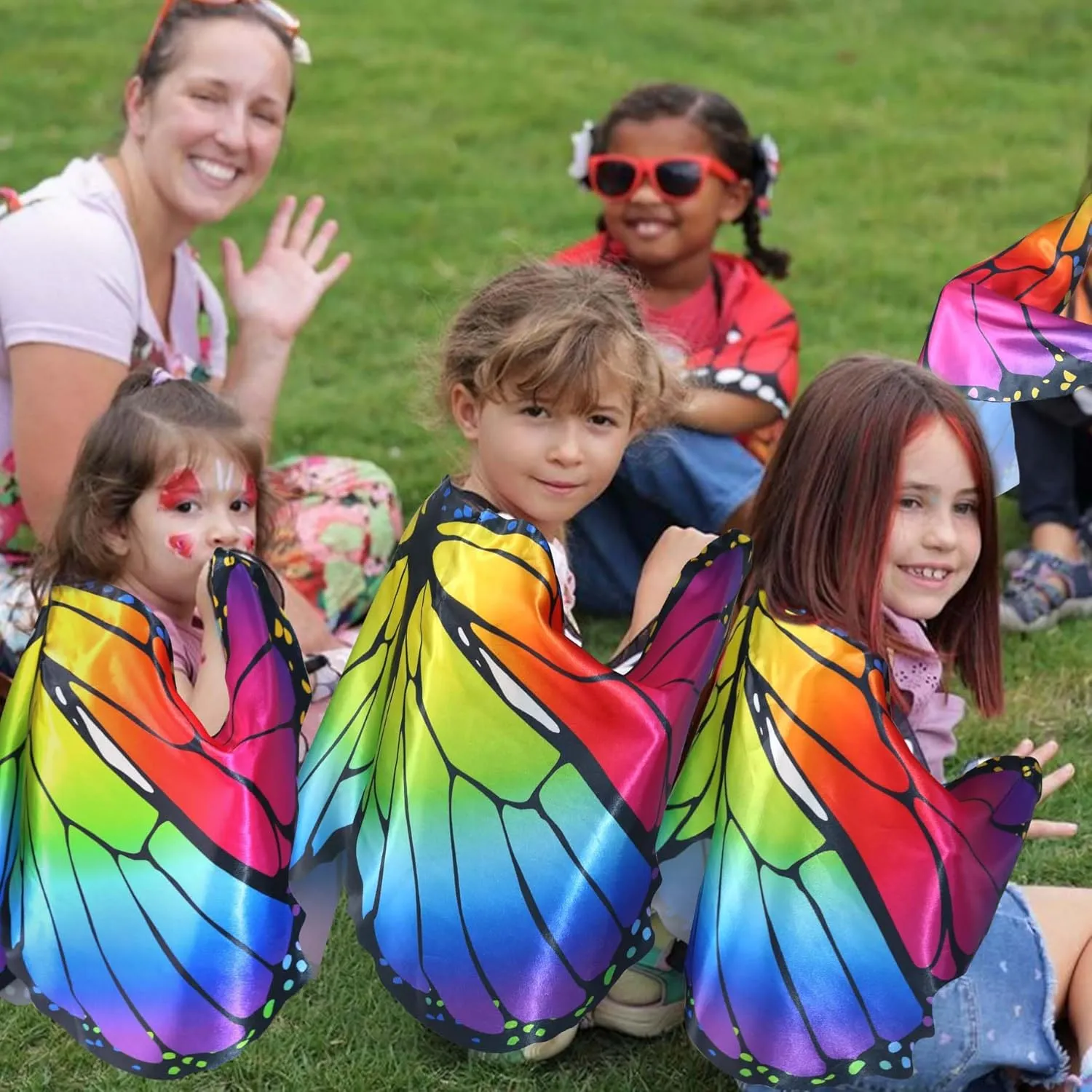 D.Q.Z Girls Fairy-Butterfly-Wings Costumes Bulk for Toddler Kids-Dress Up, 9 Pack Butterfly Toys for Party Favors