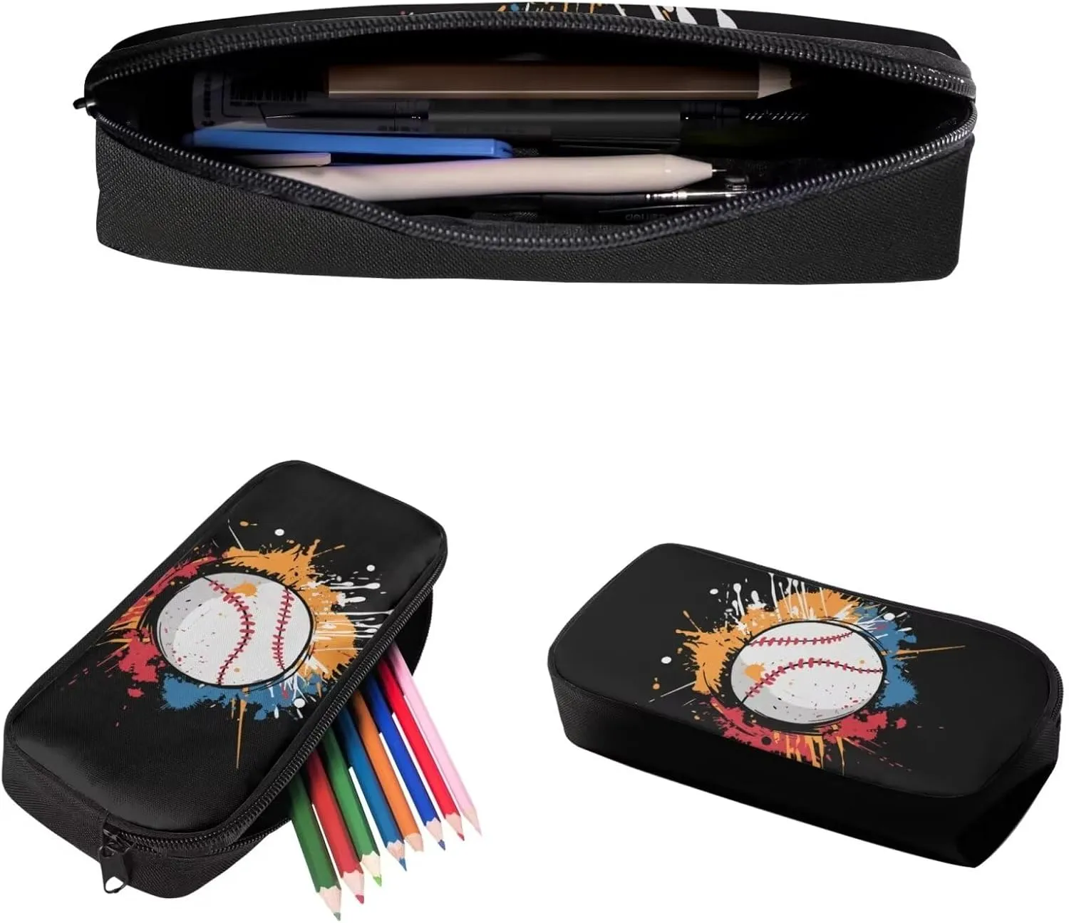 Dreaweet Boys Baseball Backpack with Lunch Box and Water Bottle Sleeve Pencil Case Set Kids Bookbag and Lunch Bag Combo 4th Grade/5th Grade Book Bag Ages 8-12 School Bag with Lunchbox 4 In 1