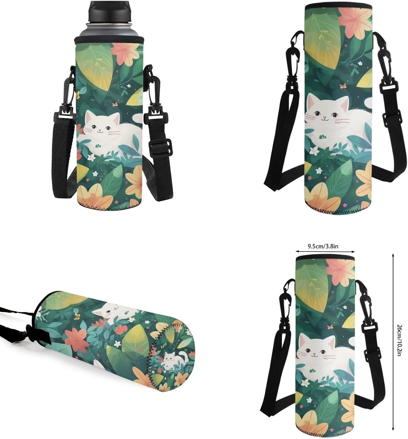 Dreaweet Cat Backpack for School Girls with Lunchbox and Water Bottle Sleeve Pencil Case Elementary School Bag Set Boys Bookbag and Lunch Bag for Kids Cute Animal Book Bag Lunchbox Combo