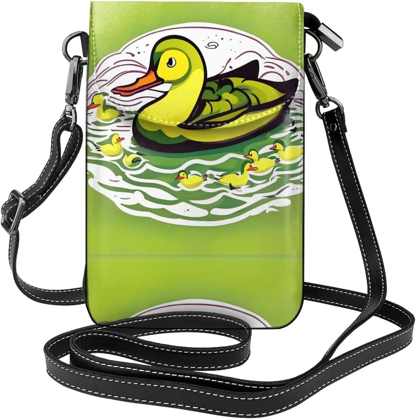 Duck Flock Game Women'S With Tassel Small Crossbody Leather Cell Phone Bag Purse For Walking Camping Shopping Dating