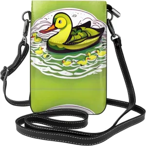 Duck Flock Game Women'S With Tassel Small Crossbody Leather Cell Phone Bag Purse For Walking Camping Shopping Dating
