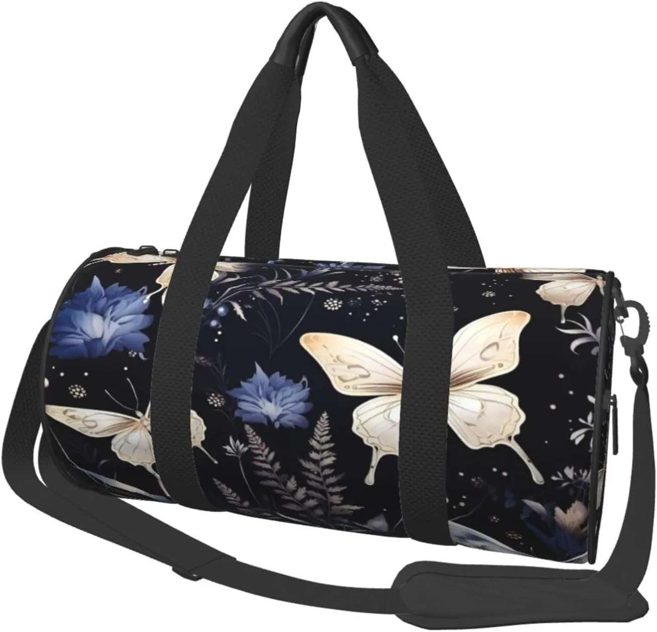 Duffel Bag for Gym Travel Storage Luggage Bag Fantasy Butterfly Leaves Sport Duffle Bag With Zipper Weekender Bag