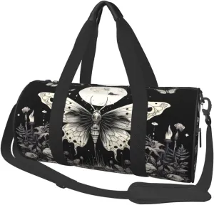 Duffel Bag for Gym Travel Storage Luggage Bag Rose Flower Gothic Butterfly Sport Duffle Bag With Zipper Weekender Bag