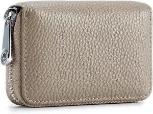 EASTNIGHTS RFID Credit Card Holder Genuine Leather Credit Card Wallet with Zipper