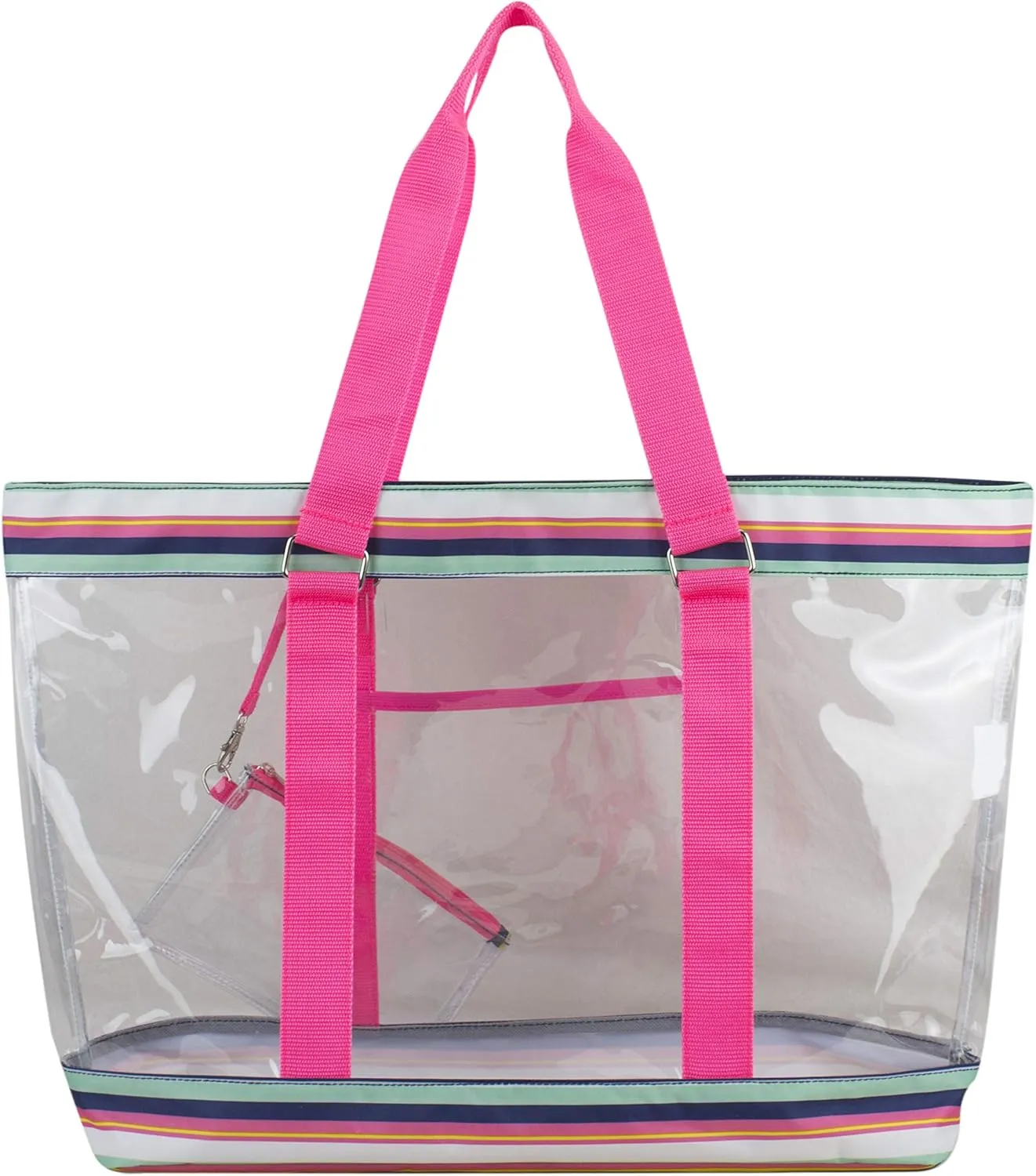 Eastsport Transparent Large Clear Tote Bag for Women Beach Bag Clear Purse Work Bag Shoulder Bag Work Tote with Zipper