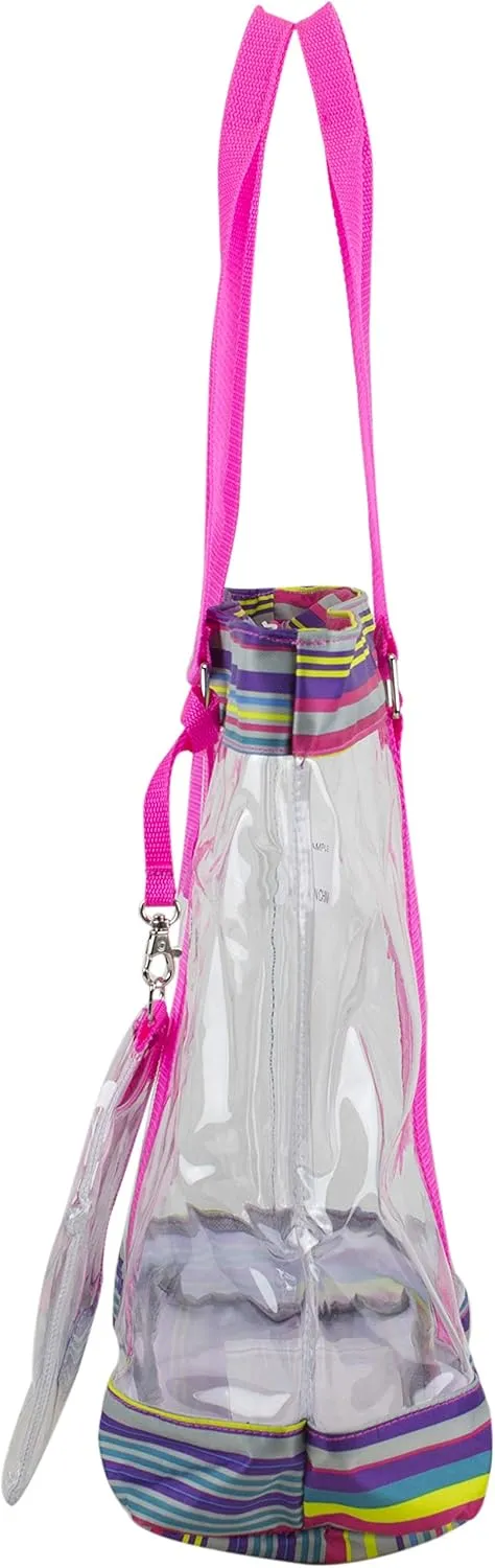 Eastsport Transparent Large Clear Tote Bag for Women Beach Bag Clear Purse Work Bag Shoulder Bag Work Tote with Zipper