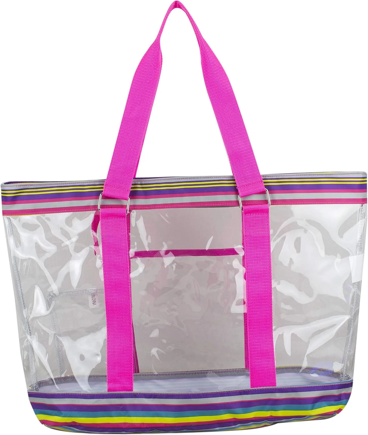 Eastsport Transparent Large Clear Tote Bag for Women Beach Bag Clear Purse Work Bag Shoulder Bag Work Tote with Zipper