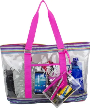 Eastsport Transparent Large Clear Tote Bag for Women Beach Bag Clear Purse Work Bag Shoulder Bag Work Tote with Zipper