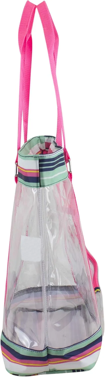 Eastsport Transparent Large Clear Tote Bag for Women Beach Bag Clear Purse Work Bag Shoulder Bag Work Tote with Zipper