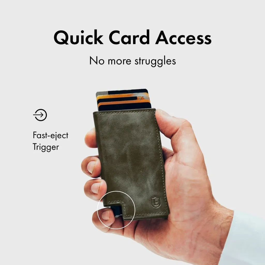 Ekster Parliament Men's Wallet | RFID Blocking Leather Minimalist Wallet | Slim Wallet for Men - Designed for Quick Card Access with Push Button