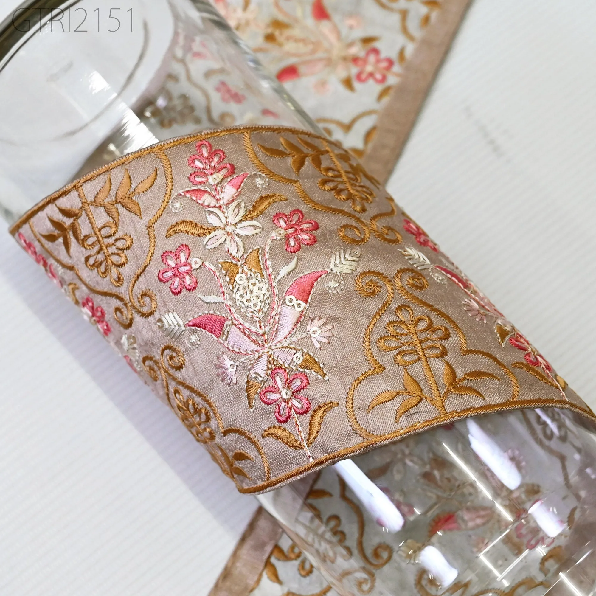 Embroidered Fabric 10 Cm Trim By 3 Yard Indian Embroidery Sari Border Crafting Saree Sewing Decorative Beach Bag Cushions Ribbons Tape