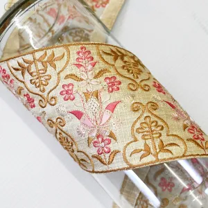 Embroidered Fabric 10 Cm Trim By 3 Yard Indian Embroidery Sari Border Crafting Saree Sewing Decorative Beach Bag Cushions Ribbons Tape