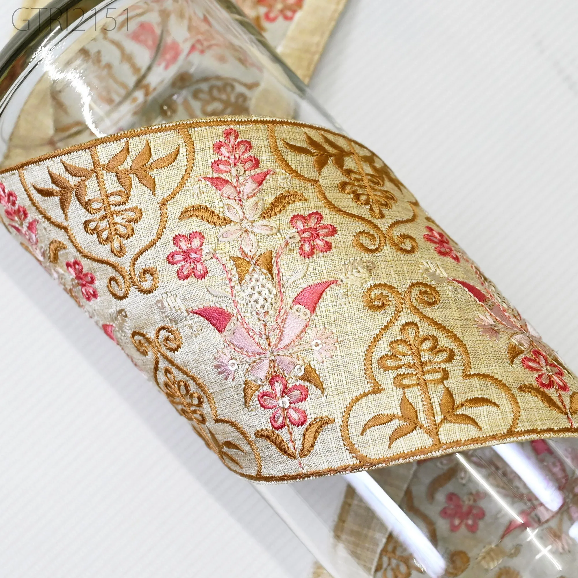 Embroidered Fabric 10 Cm Trim By 3 Yard Indian Embroidery Sari Border Crafting Saree Sewing Decorative Beach Bag Cushions Ribbons Tape