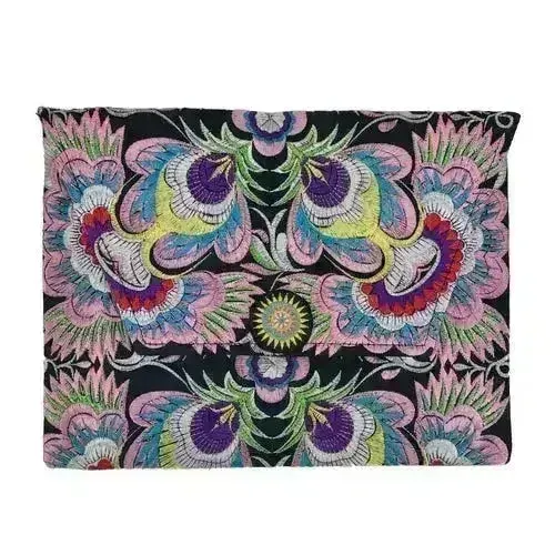 Embroidered Flower Clutch