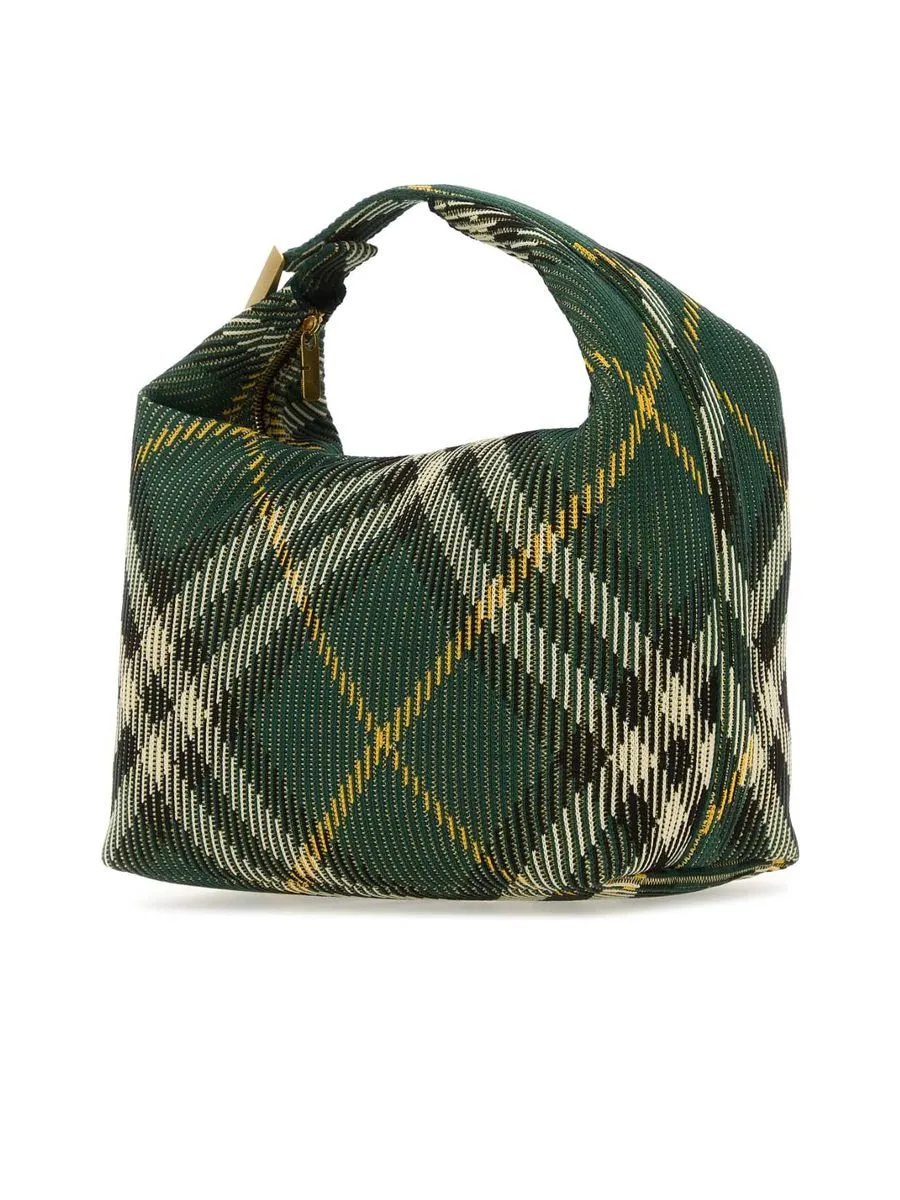 Embroidered Nylon Medium Peg Handbag