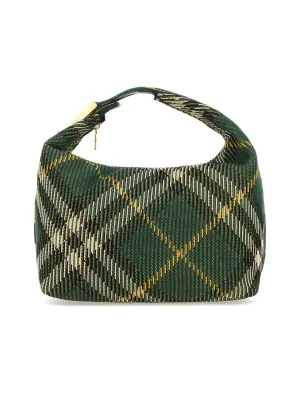 Embroidered Nylon Medium Peg Handbag