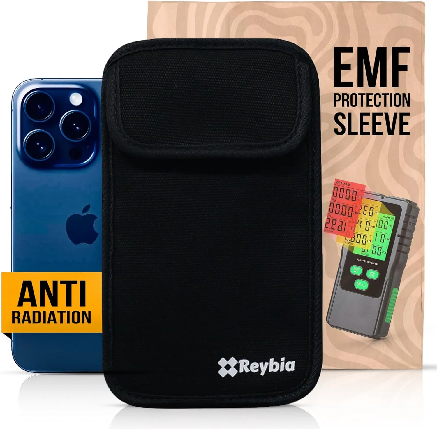 E.M.F Shield Sleeve for Cell Phone Radiation Blocker for Cell Phone EMF Bag - Anti Radiation Cell Phone Case - Signal Blocker RFID 5G EMP Radiation Blocking Cell Phone Case Black