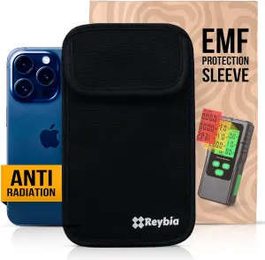 E.M.F Shield Sleeve for Cell Phone Radiation Blocker for Cell Phone EMF Bag - Anti Radiation Cell Phone Case - Signal Blocker RFID 5G EMP Radiation Blocking Cell Phone Case Black