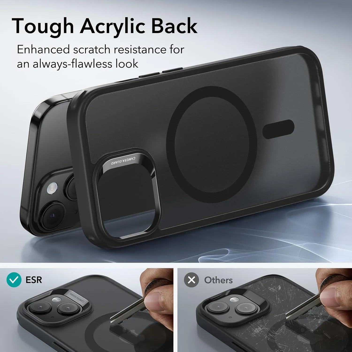ESR for iPhone 15 Plus Case, Compatible with MagSafe, Military-Grade Protection, Yellowing Resistant, Scratch-Resistant Back, Magnetic Phone Case for iPhone 15 Plus, Classic Series, Frosted Black