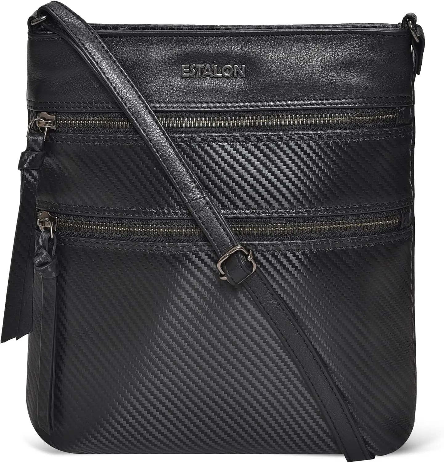 ESTALON Leather Crossbody Bags for Women - Trendy Women's Shoulder Bag - Cross body Sling Purses for Women - Ladies Handbags - Gifts for Her - Black