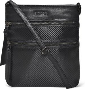 ESTALON Leather Crossbody Bags for Women - Trendy Women's Shoulder Bag - Cross body Sling Purses for Women - Ladies Handbags - Gifts for Her - Black