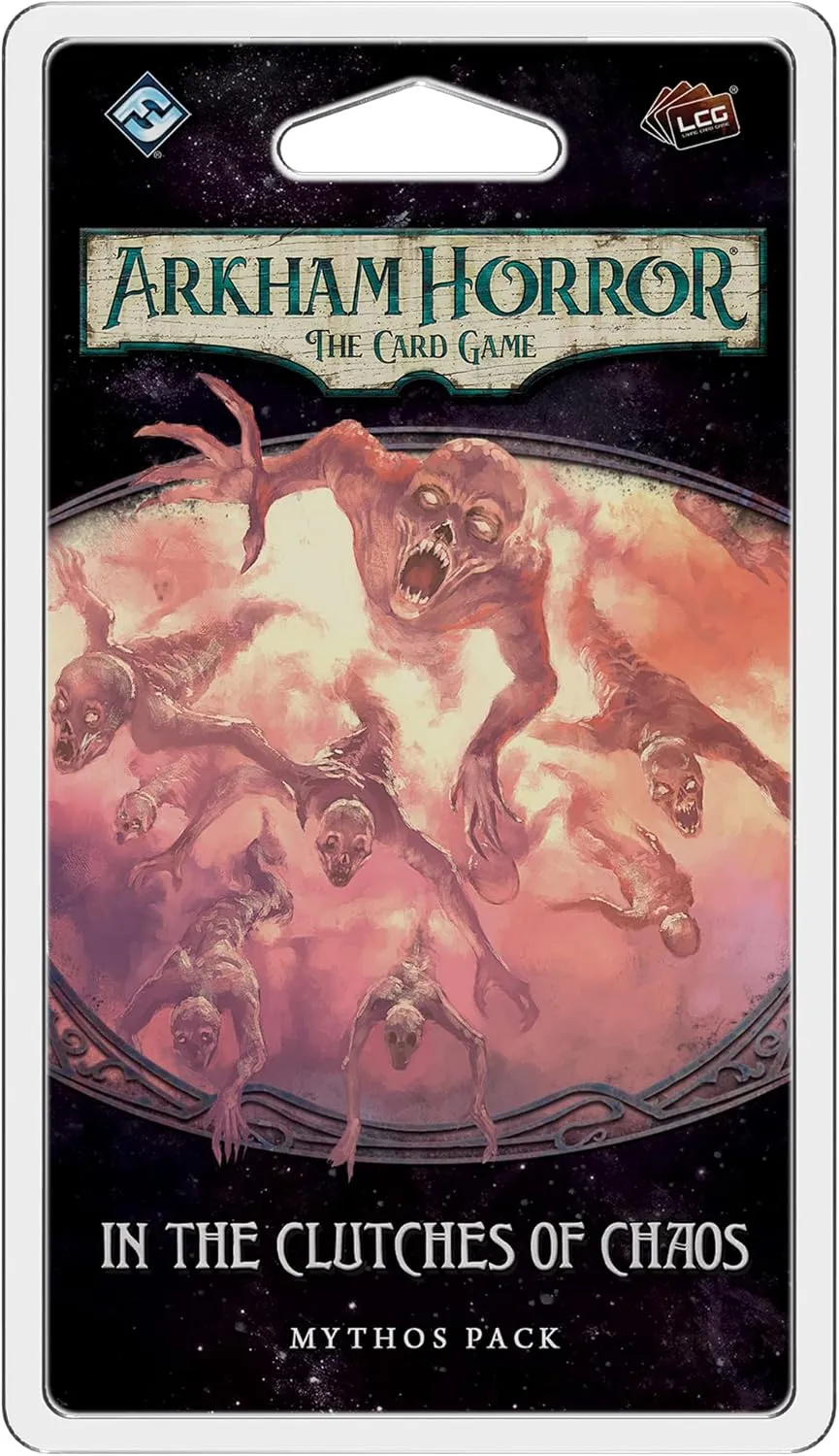 Fantasy Flight Games Arkham Horror The Card Game in The Clutches of Chaos Mythos Pack - Battle Reality-Bending Breaches! Cooperative Living Card Game, Ages 14 , 1-4 Players, 1-2 Hour Playtime, Made