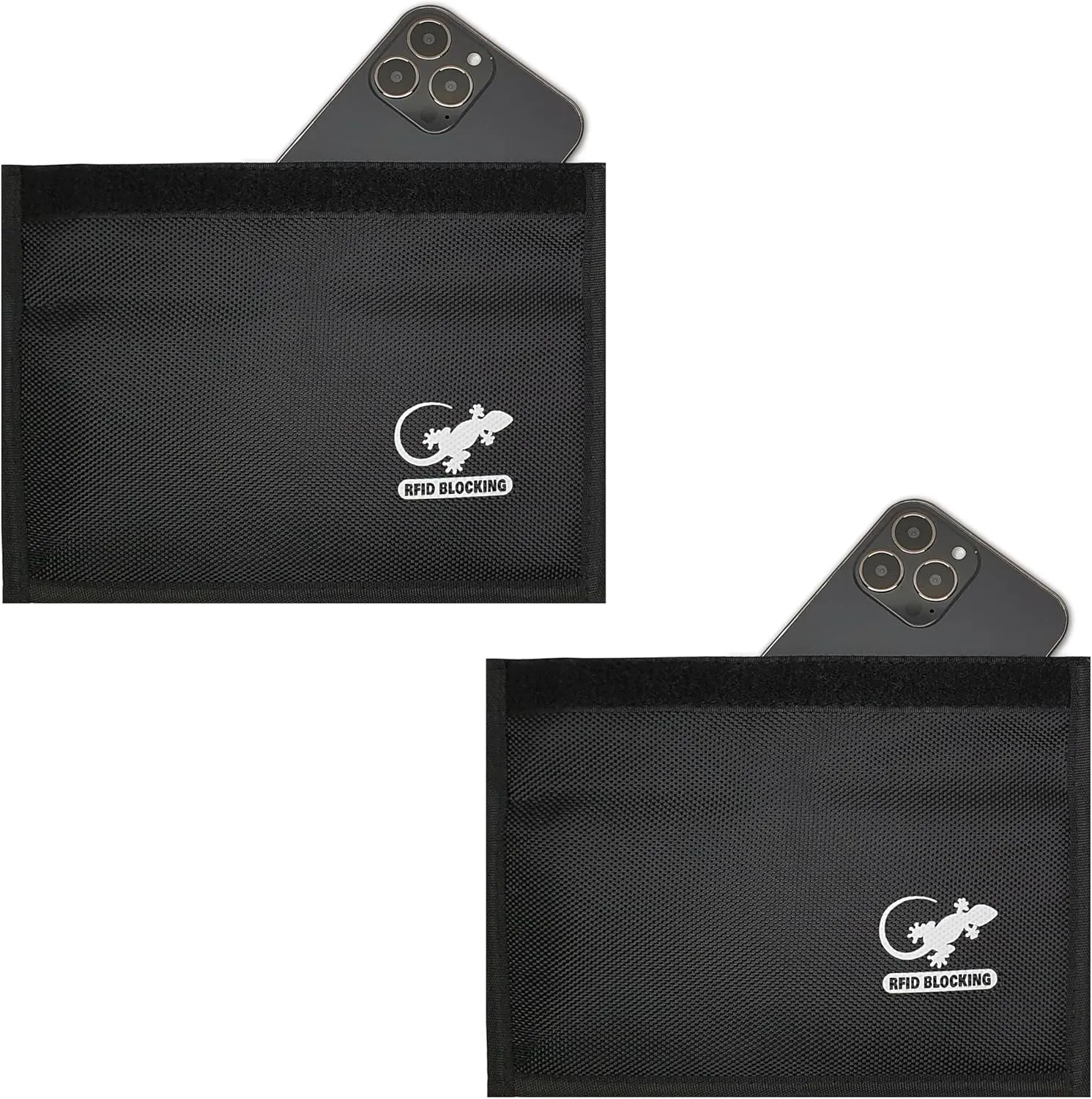 Faraday Bag Anti-Tracking GPS RFID Car Key Signal Blocker Wallet Shielding Pouch Protective Case for Cell Phone Car Key FOB, Data Privacy, Electronic Device Security (2 Pack - Pocket Black)