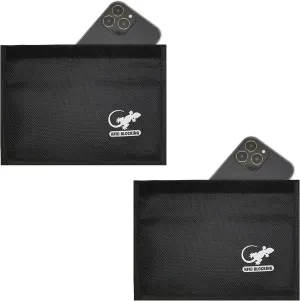 Faraday Bag Anti-Tracking GPS RFID Car Key Signal Blocker Wallet Shielding Pouch Protective Case for Cell Phone Car Key FOB, Data Privacy, Electronic Device Security (2 Pack - Pocket Black)