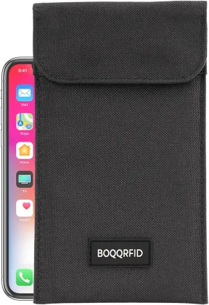 Faraday Bags for Phones and Car Keys - RFID Signal Blocking Pouch with EMP Proof, Anti-Tracking, Data Privacy (Black)