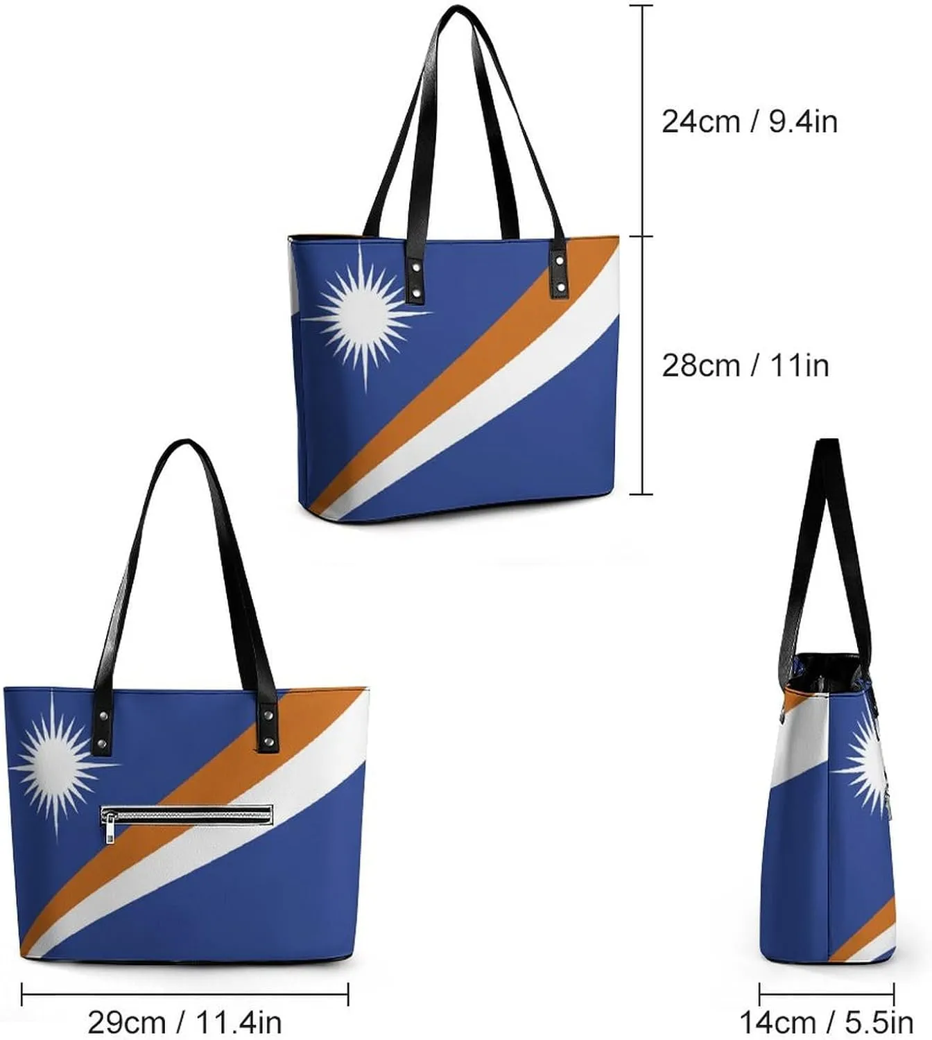 Fashionable Malta Flag Tote Handbag Women Versatile Leather Bag for Travel and Work
