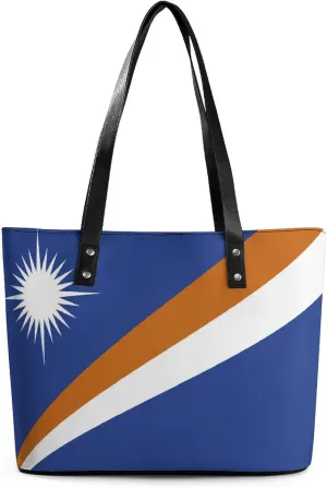Fashionable Malta Flag Tote Handbag Women Versatile Leather Bag for Travel and Work
