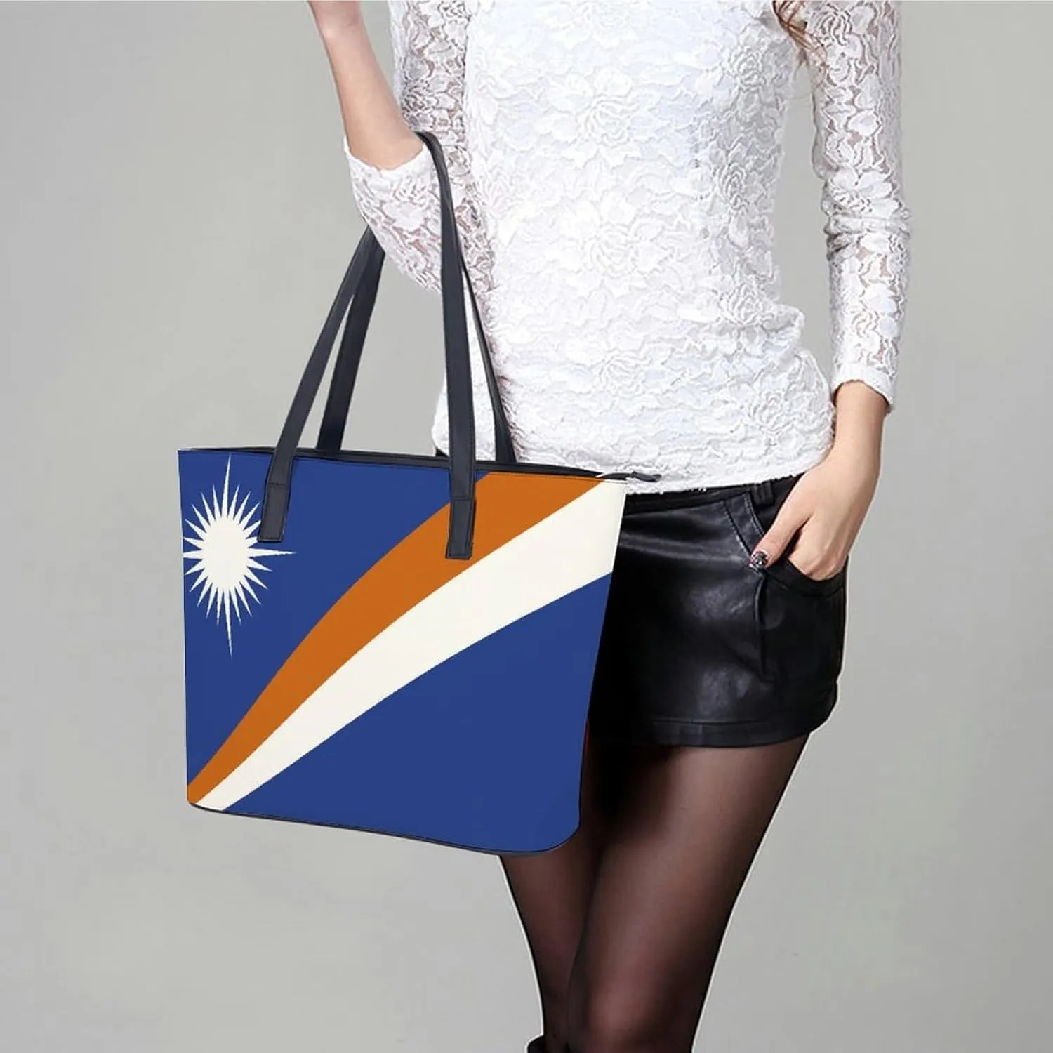 Fashionable Malta Flag Tote Handbag Women Versatile Leather Bag for Travel and Work