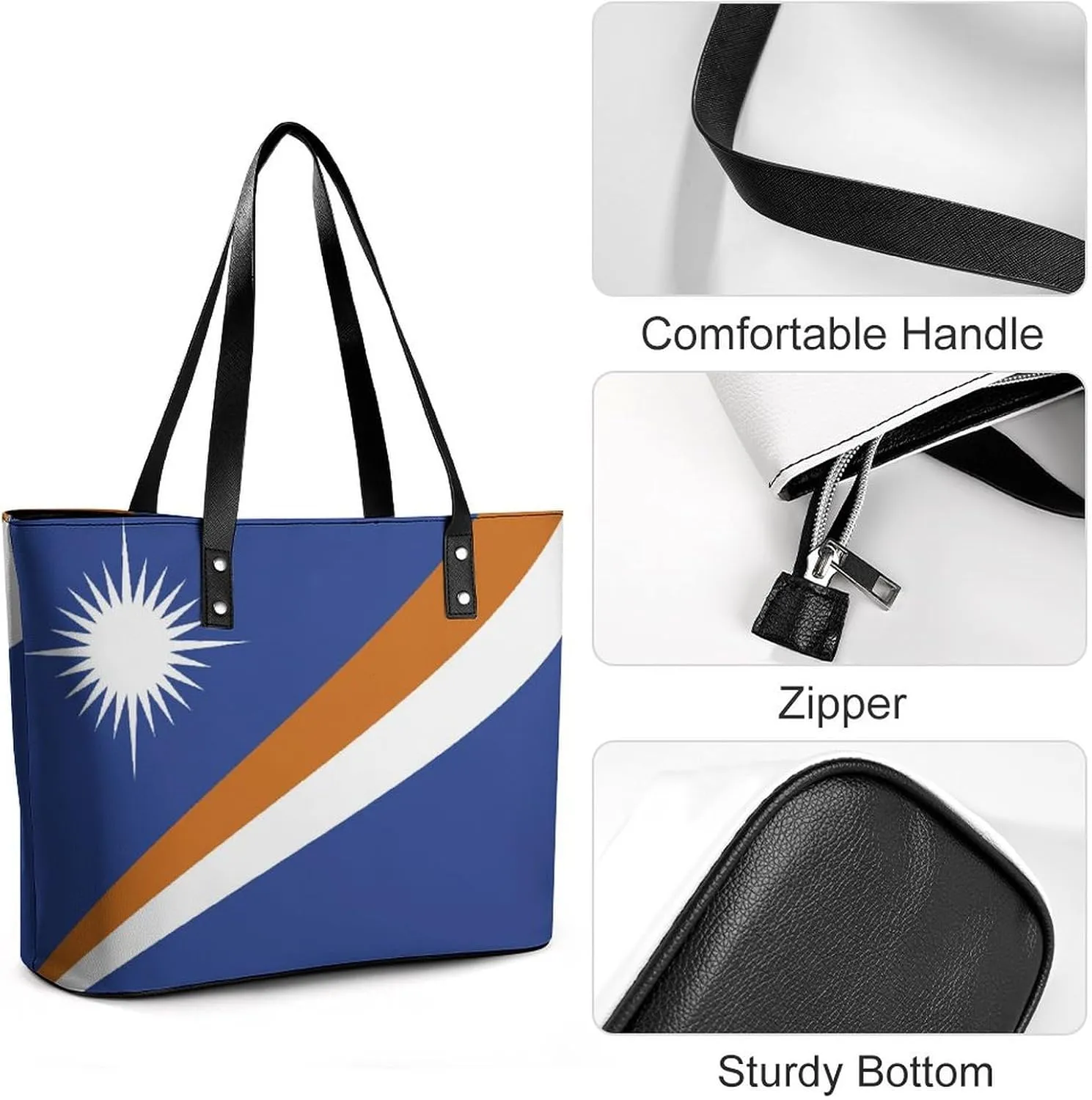 Fashionable Malta Flag Tote Handbag Women Versatile Leather Bag for Travel and Work