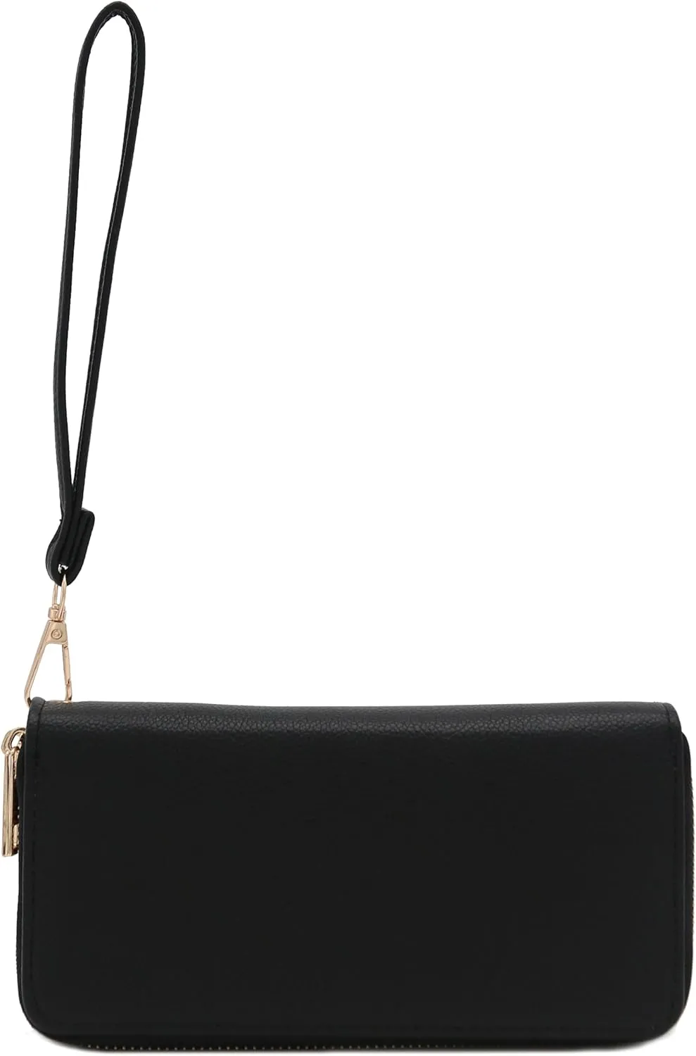 FashionPuzzle Double Zip Around PU Leather Wristlet Cell Phone Wallet