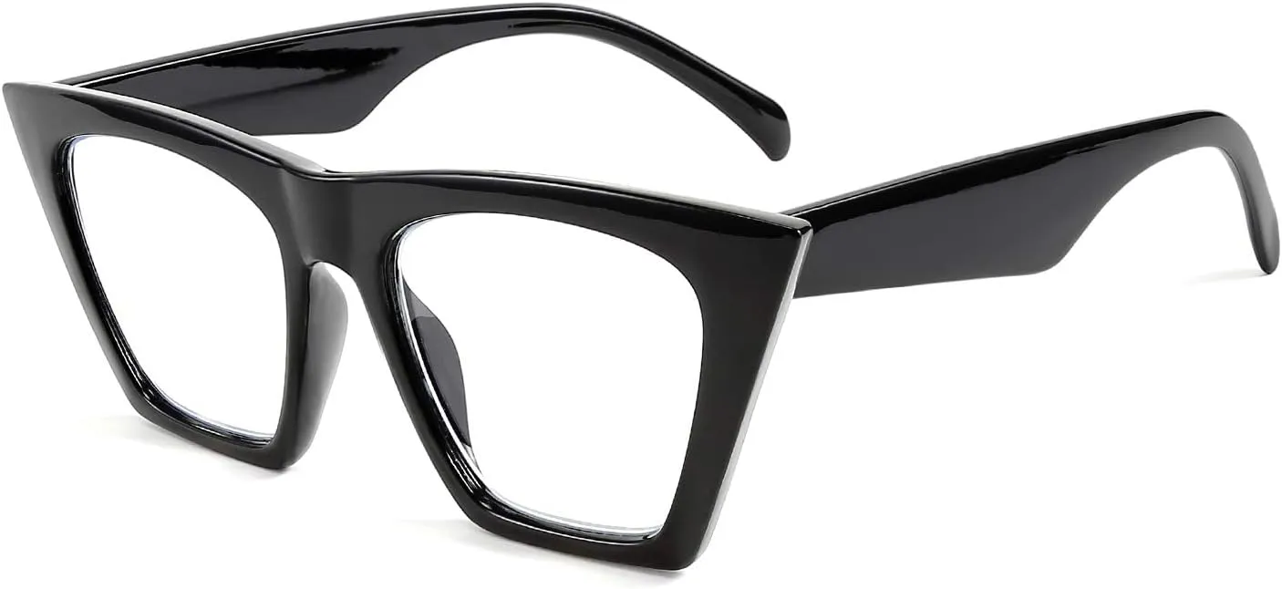 FEISEDY Square Cat Eye Reading Glasses Blue Light Blocking Women Fashion Cateye Reader Anti Glare Digital Eyestrain B2604