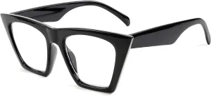 FEISEDY Square Cat Eye Reading Glasses Blue Light Blocking Women Fashion Cateye Reader Anti Glare Digital Eyestrain B2604