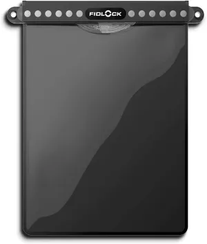 FIDLOCK Hermetic Dry Bag Maxi - Flexible Magnetic Self-Sealing Bag for Cellphone | 100% Waterproof and Sand Proof - Practical Size with a Large Opening, with Lanyard included - Transparent Black