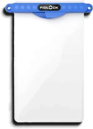 FIDLOCK Hermetic Dry Bag Medi - Flexible Magnetic Self-Sealing Bag for Cellphone | 100% Waterproof and Sand Proof - Practical Size with a Large Opening, with Lanyard Included - Transparent Blue