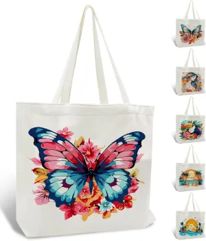 FILASLFT Butterfly Tote Bag Paint by Numbers, Paint by Numbers for Canvas Tote Bag, Travel Bag, Student Bag, Beach Bag and Shopping Bag 17.71x13.38 Inch
