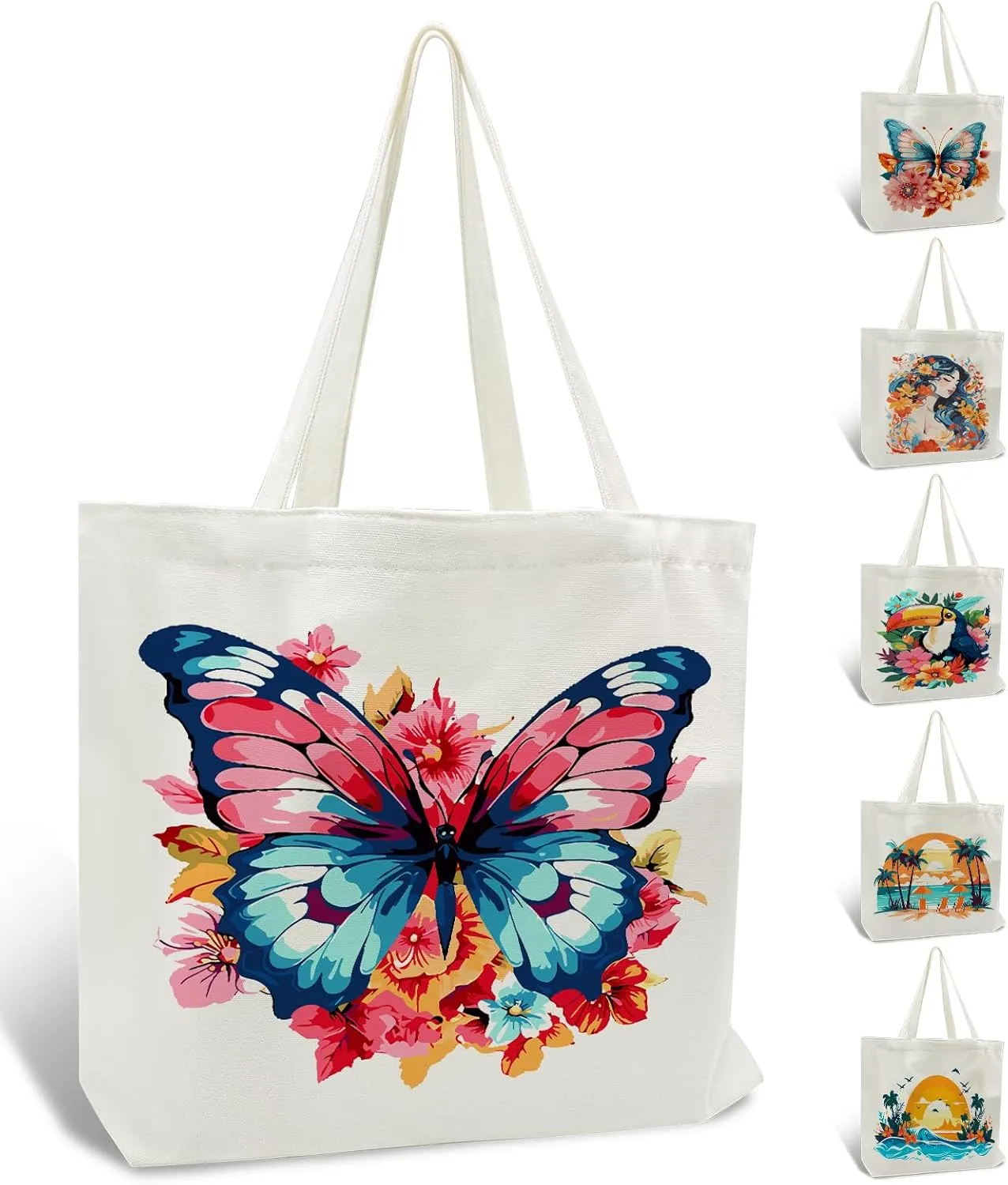 FILASLFT Butterfly Tote Bag Paint by Numbers, Paint by Numbers for Canvas Tote Bag, Travel Bag, Student Bag, Beach Bag and Shopping Bag 17.71x13.38 Inch