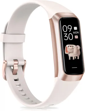 Fitness Tracker with Heart Rate, Blood Pressure, Sleep Tracking, Calorie Tracking, Activity Tracker with 1.1" AMOLED Color Screen, Waterproof Step Tracker for Android iPhones Women Men