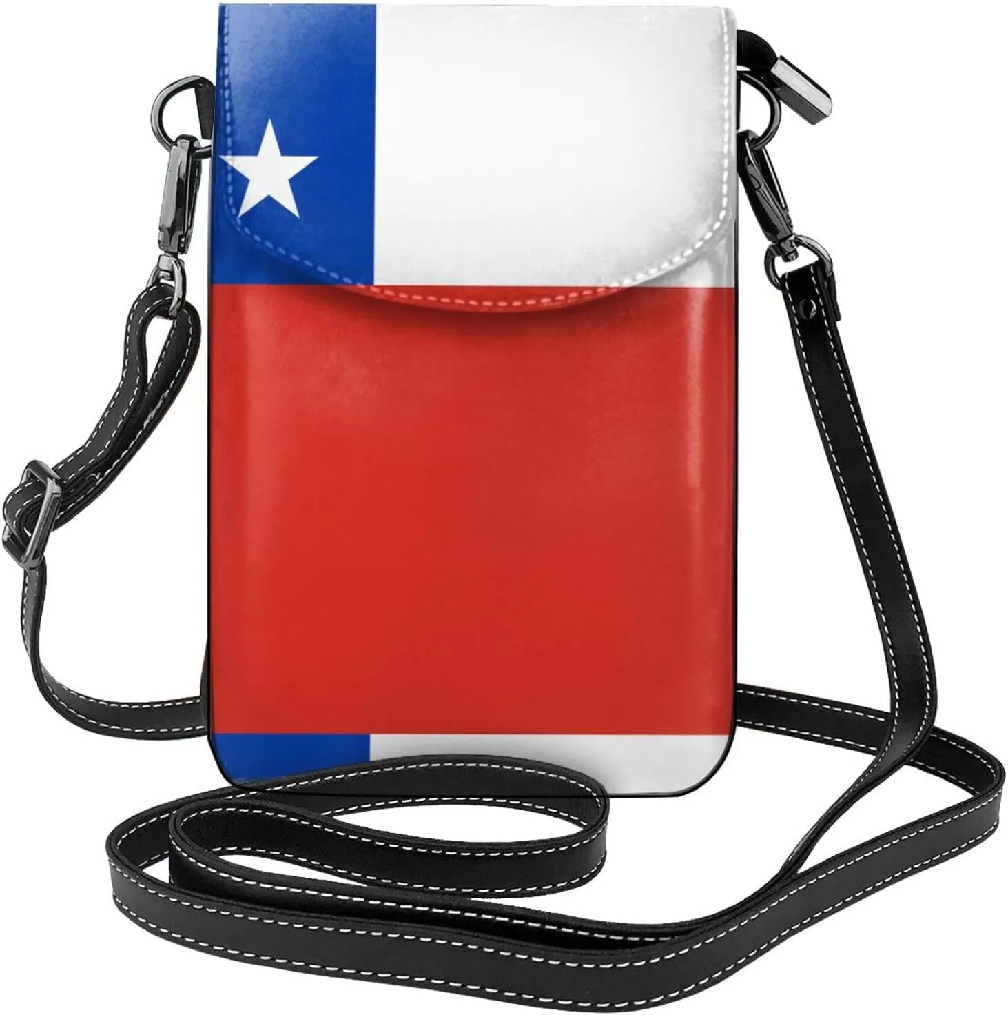 Flag of Chile Roomy Cell Phone Purse Wallet - Versatile Canvas Small Crossbody Purse Bags with Adjustable Leather Strap